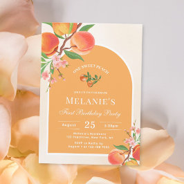 Invitación de primer cumpleaños de One Sweet Peach
