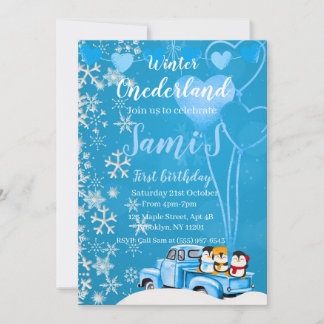 Invitación de primer cumpleaños de Onederland