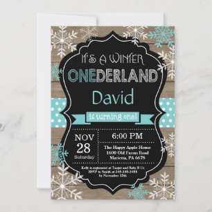 Invitación de primer cumpleaños de Onederland