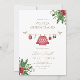 Invitación de primer cumpleaños de Onederland en i