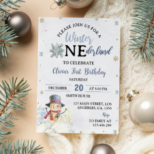 Invitación de primer cumpleaños de ONEderland navi