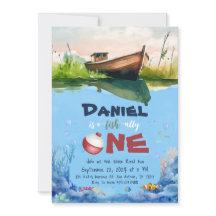 Invitación de primer cumpleaños de pescadores