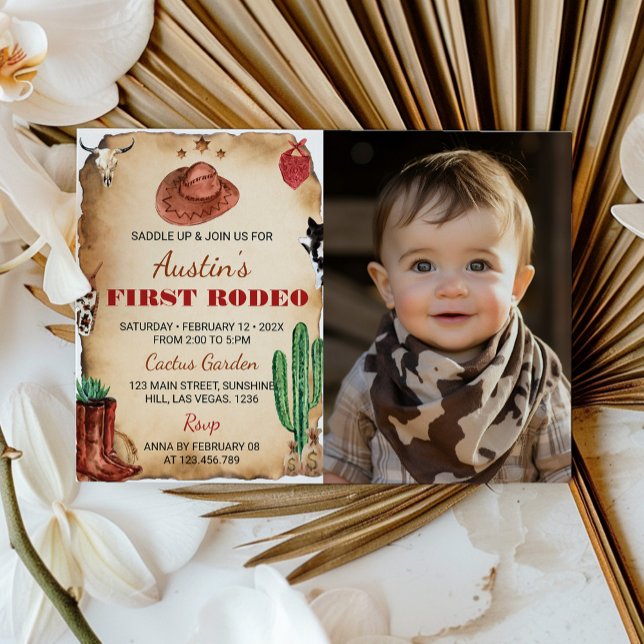 Invitación de primer cumpleaños de Rodeo Occidenta (Subido por el creador)