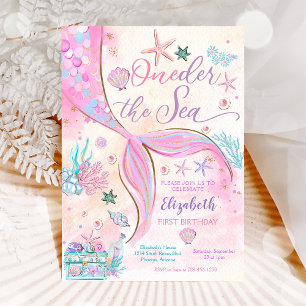 Invitación de Primer Cumpleaños de Sirena