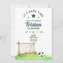 Invitación de primer cumpleaños de Soccer Rookie