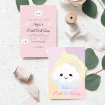 Invitación de primer cumpleaños de Sofia Cloud