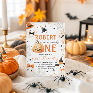 Invitación de primer cumpleaños de Spooky One Boy