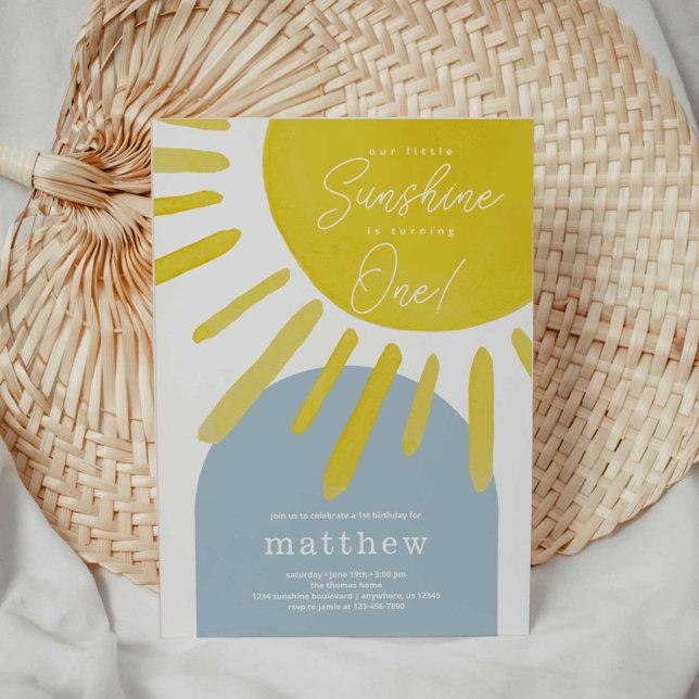 Invitación de primer cumpleaños de Sun Sunshine Bo (Subido por el creador)