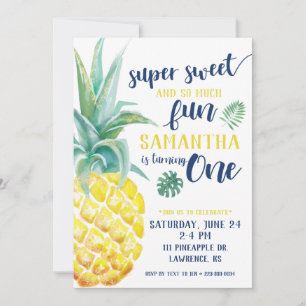 Invitación de primer cumpleaños de Super Sweet Pin