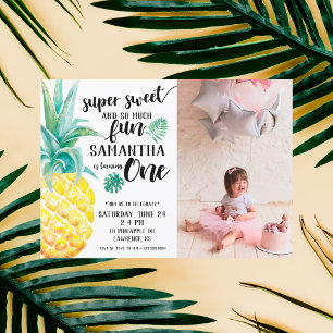 Invitación de primer cumpleaños de Super Sweet Pin