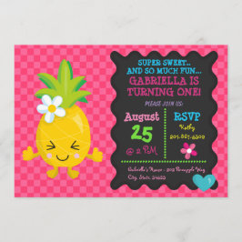 Invitación de primer cumpleaños de Super Sweet Pin