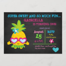 Invitación de primer cumpleaños de Super Sweet Pin