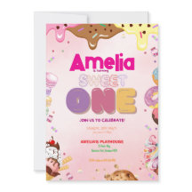 Invitación de primer cumpleaños de Sweet One | Con
