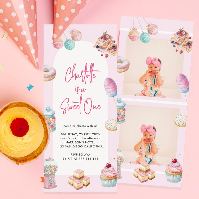 Invitación de primer cumpleaños de Sweet One Film  (Subido por el creador)
