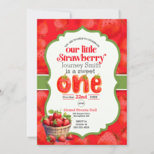 Invitación de primer cumpleaños de Sweet One Straw