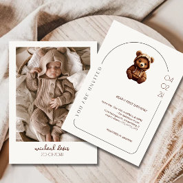 Invitación de primer cumpleaños de Teddy Bear-ly m