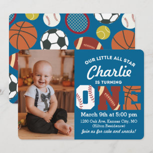 Invitación de primer cumpleaños de todas las estre