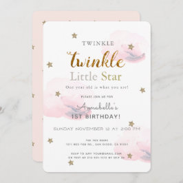 Invitación de primer cumpleaños de Twinkle Little