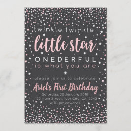Invitación de primer cumpleaños de Twinkle Little