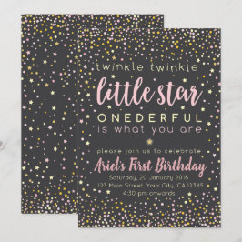 Invitación de primer cumpleaños de Twinkle Little