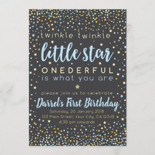 Invitación de primer cumpleaños de Twinkle Little 