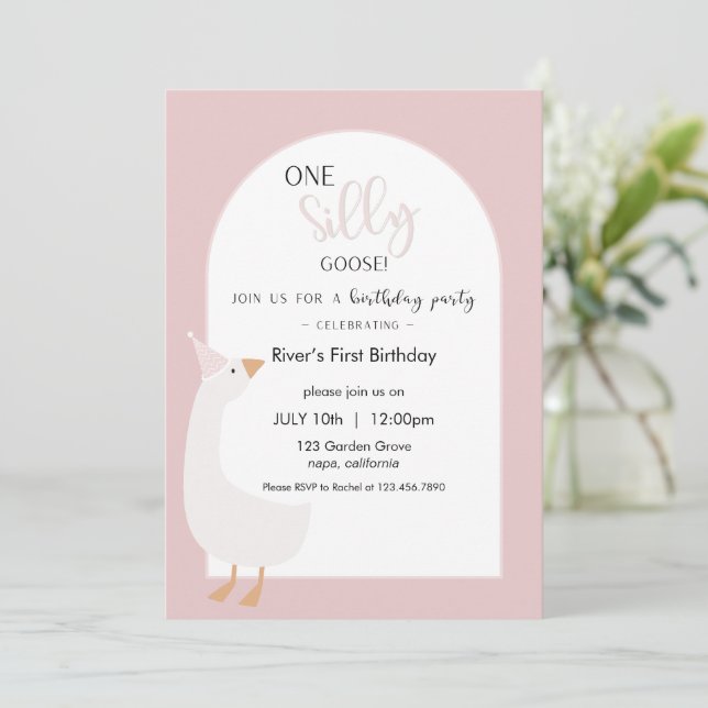 Invitación de primer cumpleaños de un bobo (Anverso de pie)