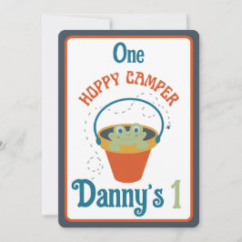 Invitación de primer cumpleaños de un camper amapo