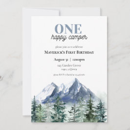 Invitación de primer cumpleaños de un Camper feliz