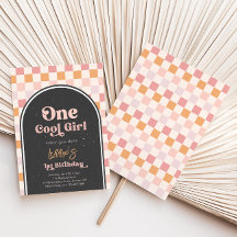 Invitación de primer cumpleaños de un Chica de Gua