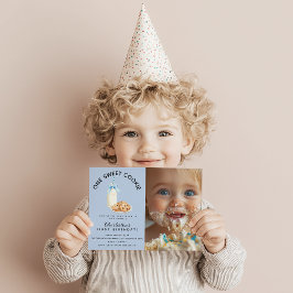 Invitación de primer cumpleaños de un dulce chico 