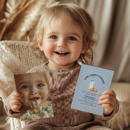 Invitación de primer cumpleaños de un dulce chico 