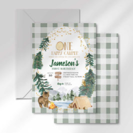 Invitación de primer cumpleaños de un feliz campis