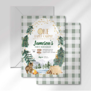 Invitación de primer cumpleaños de un feliz campis