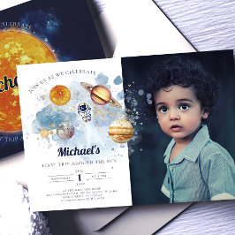 Invitación de primer cumpleaños de un niño de Plan