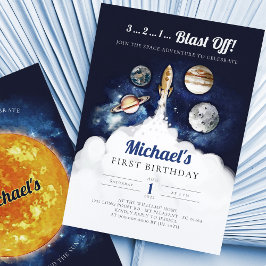 Invitación de primer cumpleaños de un niño de Plan