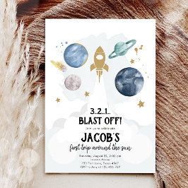 Invitación de primer cumpleaños de un niño de Plan