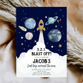 Invitación de primer cumpleaños de un niño de Plan