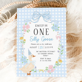 Invitación de primer cumpleaños de una florida goo