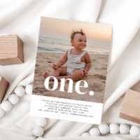 Invitación de primer cumpleaños de una foto