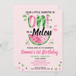 Invitación de primer cumpleaños de una niña pequeñ