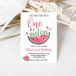 Invitación de primer cumpleaños de una sandía de m<br><div class="desc">Uno en una invitación de la Melón de Melón para el primer cumpleaños.</div>