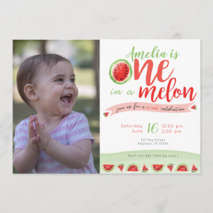 Invitación de primer cumpleaños de una sandía de m