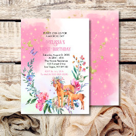 Invitación de primer cumpleaños de Unicornios y ma