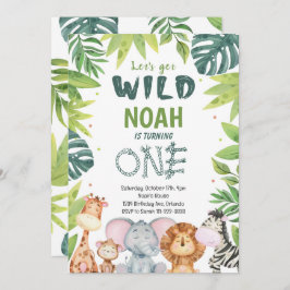 Invitación de primer cumpleaños de Watercolor Wild