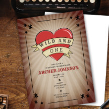 Invitación de primer cumpleaños de Wild and One Ta