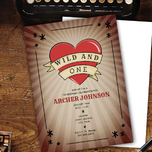 Invitación de primer cumpleaños de Wild and One Ta