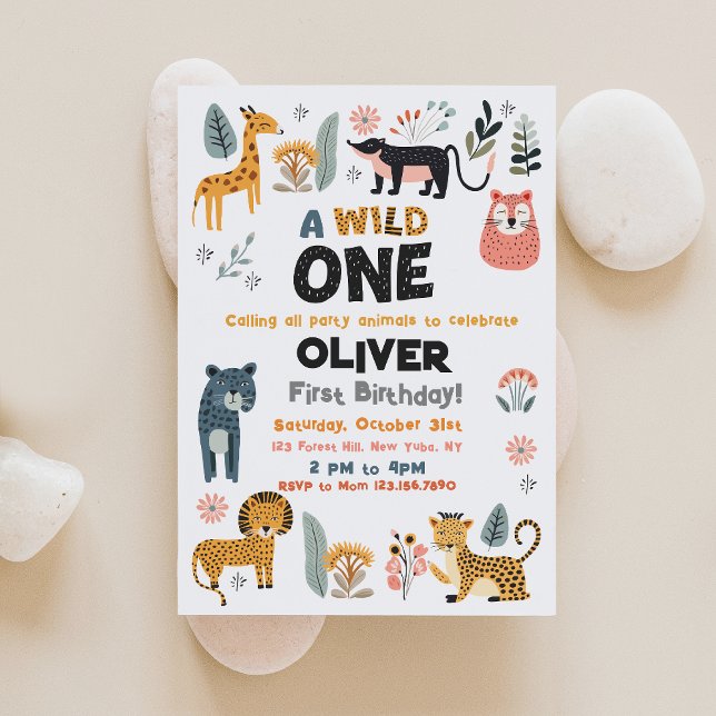 Invitación de primer cumpleaños de Wild One Boy (Subido por el creador)