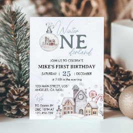Invitación de primer cumpleaños de Winter Onderlan