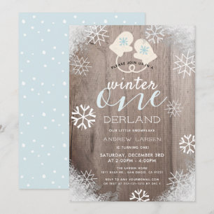 Invitación de primer cumpleaños de Winter Onederla