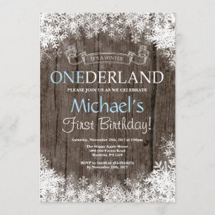 Invitación de primer cumpleaños de Winter Onederla